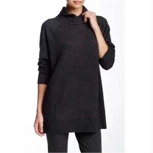 Vince Sweater S Wool Yak Charcoal Gray Kangaroo Pocket